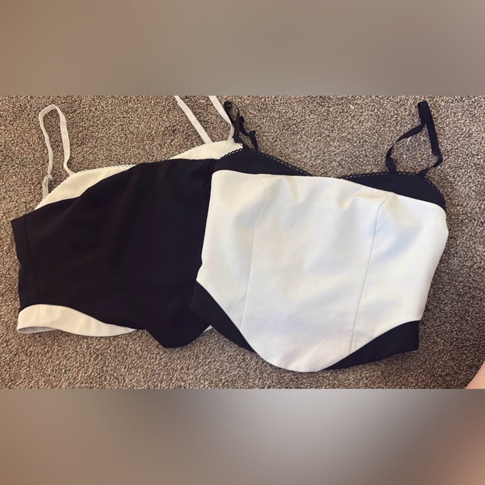 2 White Fox Zip Up Tops (size s)